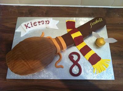 Harry Potter 'FIREBOLT' broom cake - Cake by LindyLou