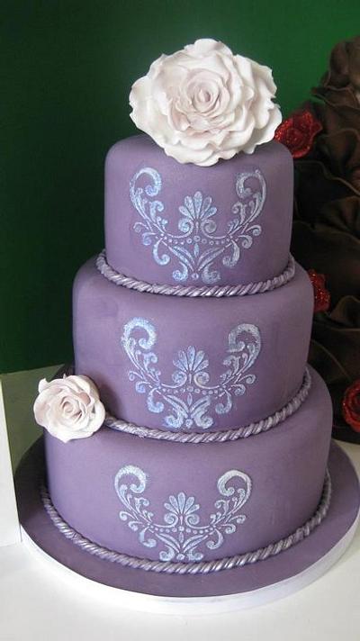 Purple wedding cake - Cake by Novel-T Cakes