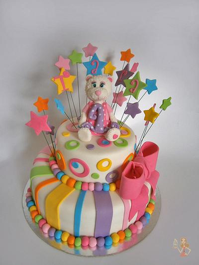 Colorful first birthday cake - Cake by Make me a cake