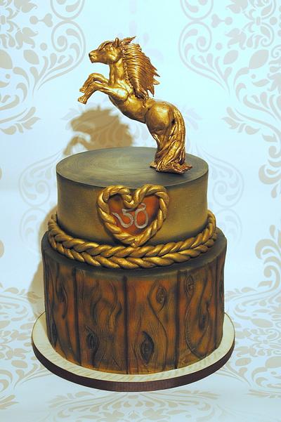 Horse statue topper - Cake by The Cornish Cakery