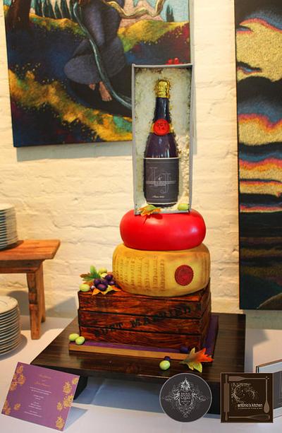 Wine and Cheese Themed Wedding Cake - Cake by Mayen Orido