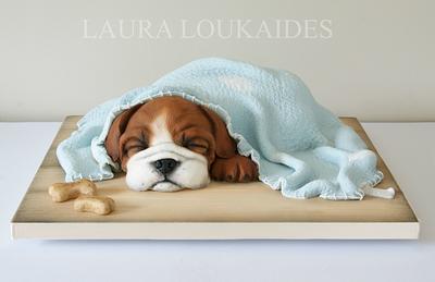 Benson the Sleepy Bulldog - Cake by Laura Loukaides