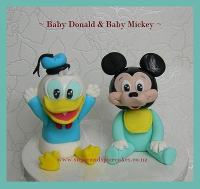 Baby Mickey & Baby Donald - Cake Toppers - Cake by Mel_SugarandSpiceCakes