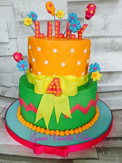 Colourful birthday cake.  - Cake by Lynnie Vanillie Cakes