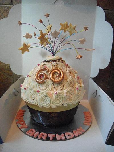 60th Birthday Giant cupcake  - Cake by Natasha