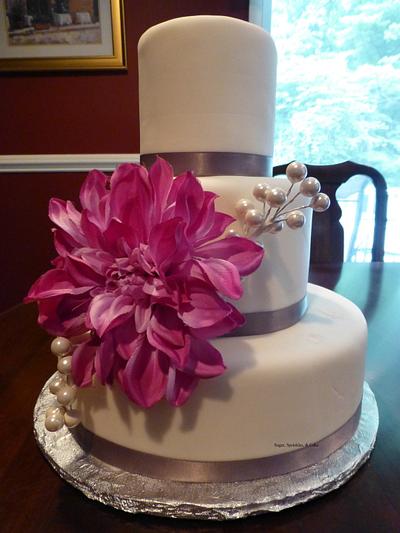 Pink Flower Wedding Cake - Cake by Sugar My World