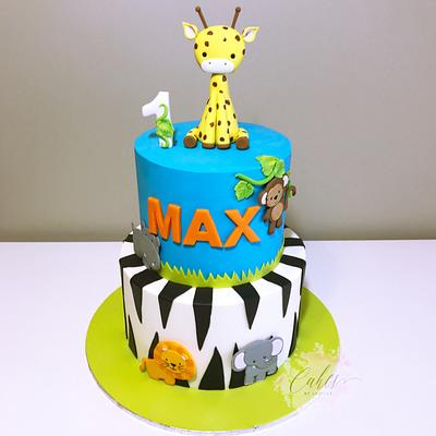Giraffe jungle cake - Cake by cakesbylucille