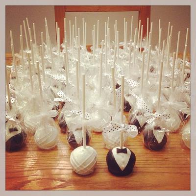 Bride and Groom Cake Pops - Cake by Claire Lawrence