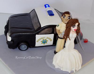 Police Car Grooms Cake - Cake by Maria @ RooneyGirl BakeShop