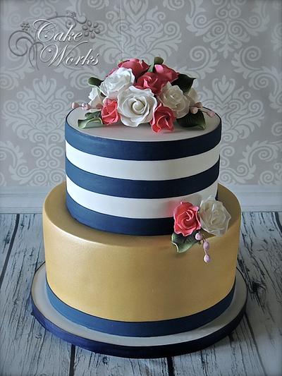 Navy and white stripes - Cake by Alisa Seidling