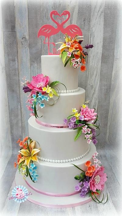 Tropical weddingcake - Cake by Sam & Nel's Taarten