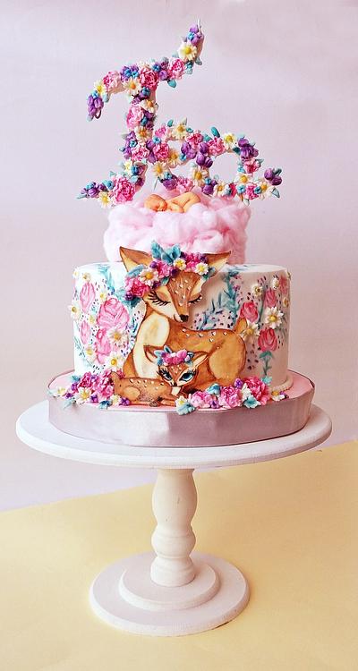 handpainted baby girl cake - Cake by TortaS