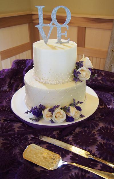 Pillowed Buttercream Wedding - Cake by Kendra's Country Bakery