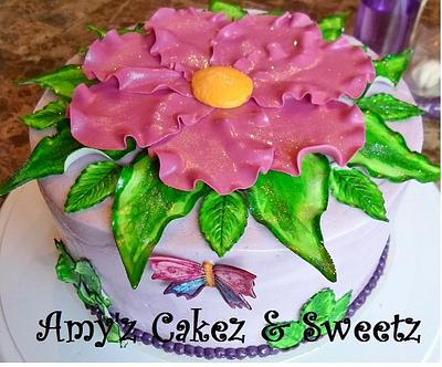 Flowers and Butterflies - Cake by Amy'z Cakez & Sweetz