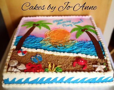 Beach theme - Cake by Cakes by Jo-Anne