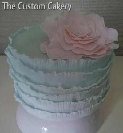 Blue Ruffles - Cake by The Custom Cakery