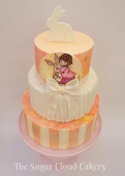 Belle & Boo hand painted Easter cake - Cake by The sugar cloud cakery