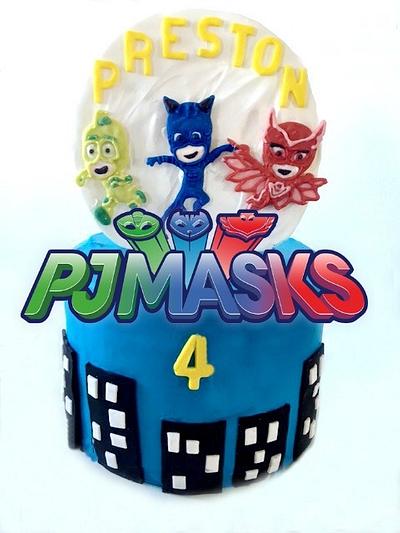 PJ MASKS CAKE w/ CANDY MELTS TOPPER!  - Cake by Miss Trendy Treats