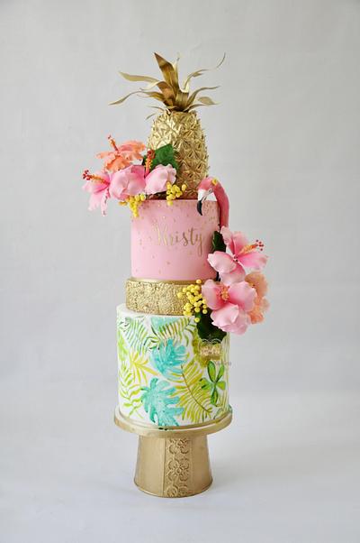 Tropical Bridal Shower - Cake by Sumaiya Omar - The Cake Duchess 