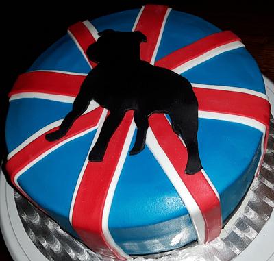 Staffordshire Bullterriër cake. - Cake by Pluympjescake