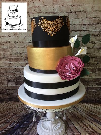 Gold and black beauty - Cake by Mrs Macs Cakes