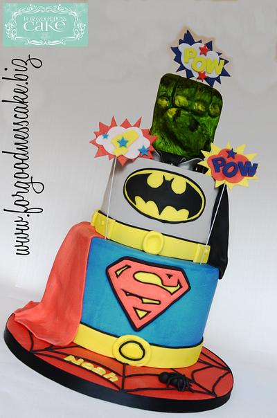 Superheroes  - Cake by Forgoodnesscake