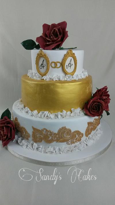 Gold Wedding Cake  - Cake by Sandy's Cakes - Torten mit Flair
