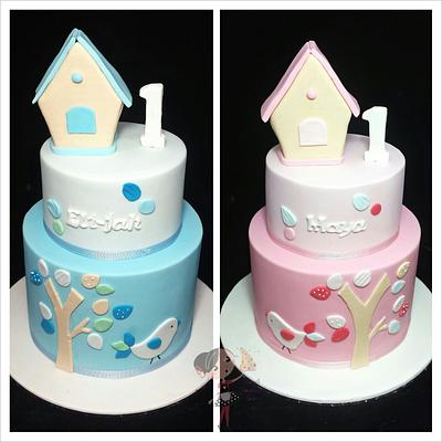 Boy & Girl Little Bird Cakes - Cake by Cheryl's Signature Cakes
