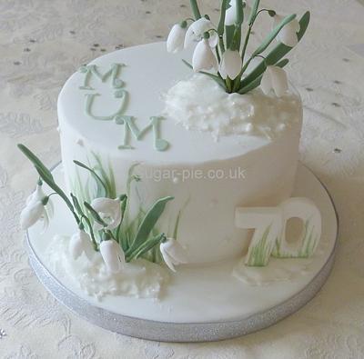Snowdrop 70th birthday cake - Cake by Sugar-pie