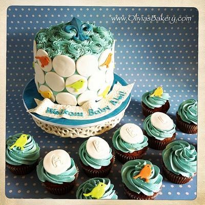Kramvisite / Babyshower BLUE - Cake by Olivia's Bakery