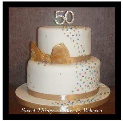 Golden wedding anniversary cake - Cake by Sweet Things - Cakes by Rebecca