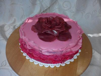pink ruffle rose cake - Cake by Satir