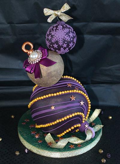 Tiered Christmas bauble cake - Cake by Zoe's Fancy Cakes
