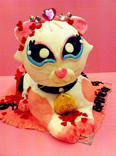 Cat cake with Ruffle Dress - Cake by Bellebelious7