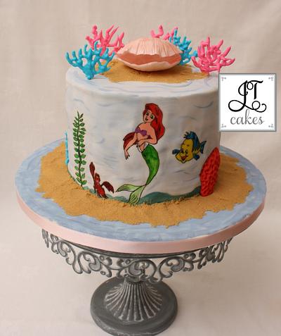 Ariel hand pained cake - Cake by JT Cakes