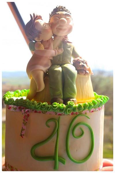 40 wedding anniversary !!Wedding Emerald - Cake by Debora calderini
