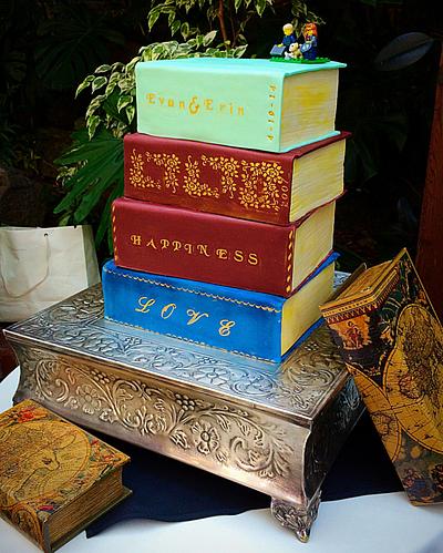 Stack of vintage books - Cake by Robynblue
