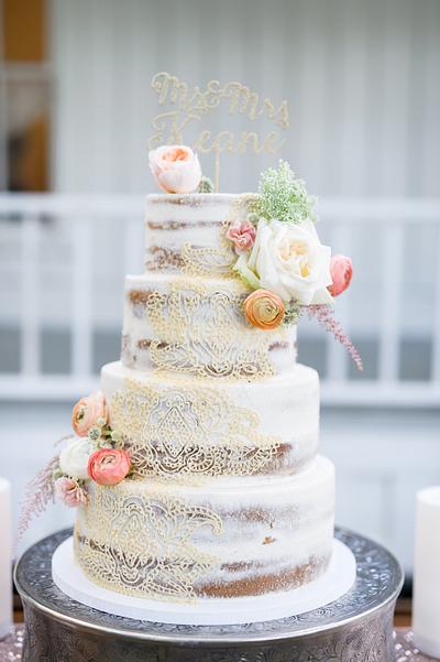 Half Dressed with Henna Lace Design - Cake by LadyCakes