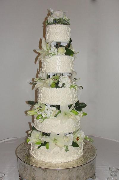 White flowers wedding - Cake by pastrychefjodi
