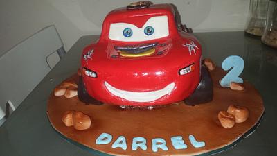 my first lightning mcqueen  3D cake - Cake by cakenuts