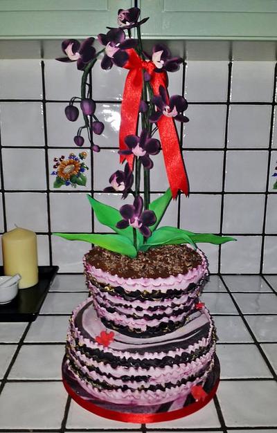 pianta di orchidee - orchid plant - Cake by Lucia Busico