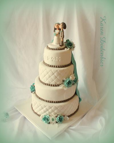 Aqua wedding cake!  - Cake by Karen Dodenbier