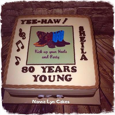 Sheila's 2nd 80th Birthday cake - Cake by Nanna Lyn Cakes