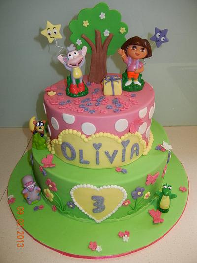 Dora Cake - Cake by BlissfulCakeCreations
