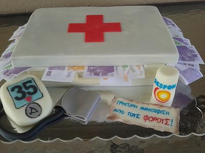 First aid box for TAXES!  - Cake by IrenkasSweetJoys