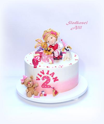 Cute girl in pink cake - Cake by Alll 