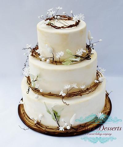Rustic Woodland Wedding Cake - Cake by Lauren Cortesi