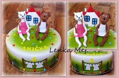 Cat and dog - Cake by Lenka