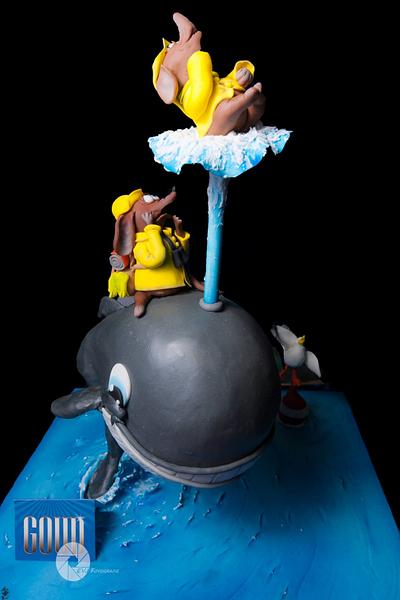 Jumping whale with traveling mice! - Cake by Karla Vanacker