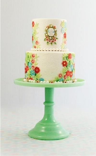 Lace and floral cake - Cake by Zoe Smith Bluebird-cakes